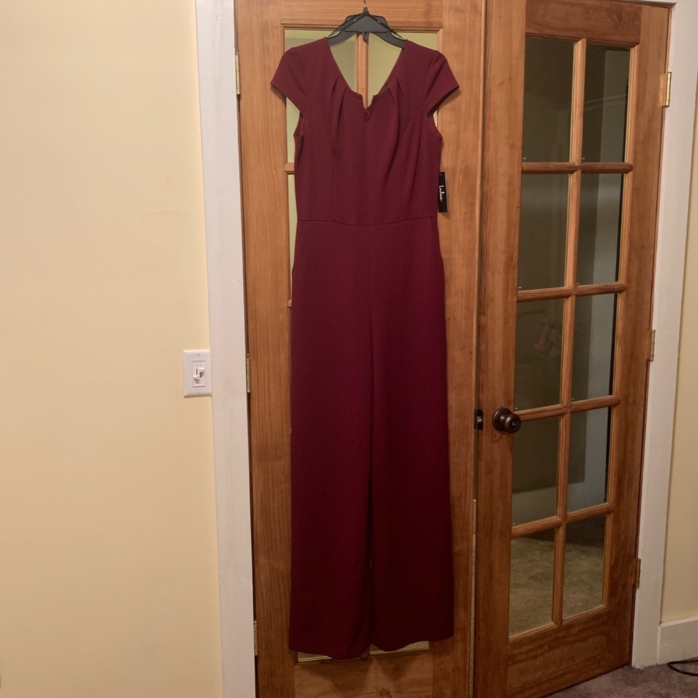 Lulus workwear jumpsuit burgundy size large NWT